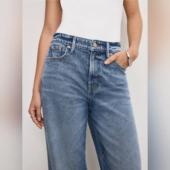 NWT Good American Good Ease Relaxed Diamond Jeans - Picture 3 of 10